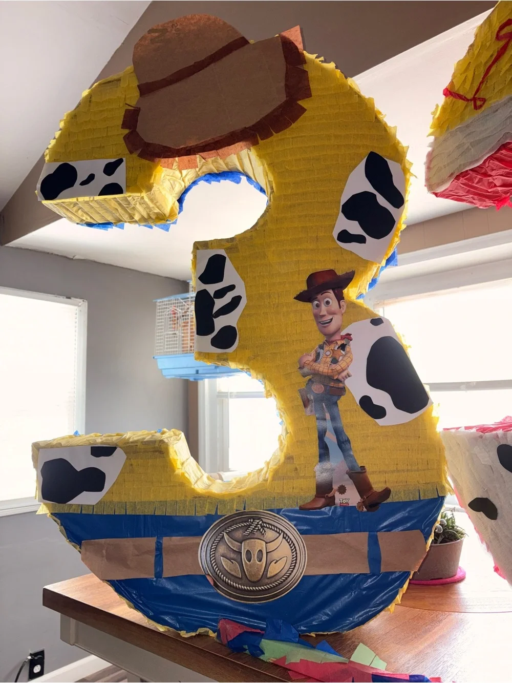 Toy Story Woody Yellow Number 3 Party Piñata - Woody Theme